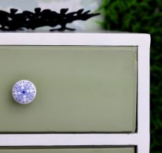 Blue Leaf Flat Knob