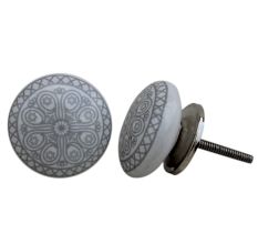 Grey Wheel Flat Knob