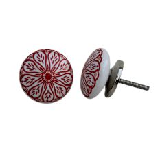 Red Daisy Flat Knob
