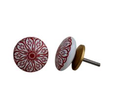 Red Daisy Flat Knob