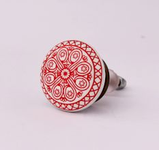 Red Wheel Flat Knob