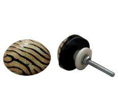 Zebra Oval Horn Knob