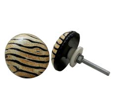 Zebra Round Horn Knob