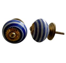 Blue Swirls Knob Small