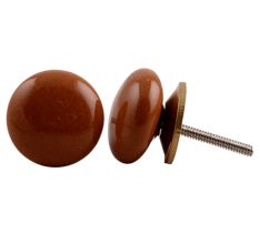 Brown Flat Medium Knob