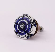 Blue Black Rose Flat Knob