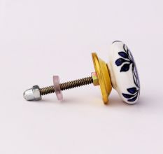 Blue Black Rose Flat Knob