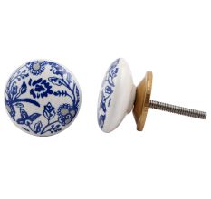 Blue Leaf Flat Knob