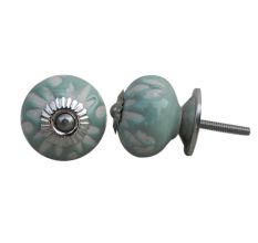 Sage Green Etched Ceramic Knob-36