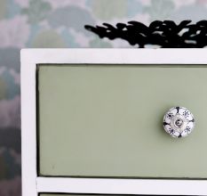 Black Grey Floral Ceramic Knob