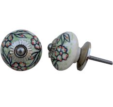 Black Leaf Ceramic Knob