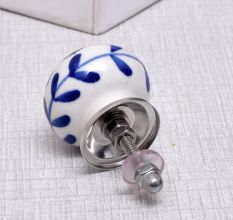 Blue Tiny Flower Ceramic Knob
