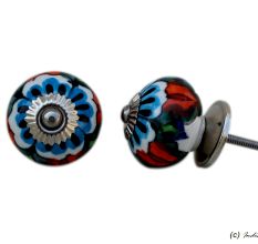 Colorful Floral Ceramic Knob