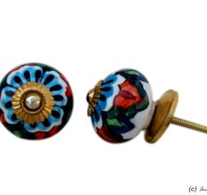 Colorful Floral Ceramic Knob