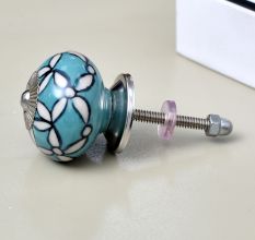 Green Floral Drawer Knob
