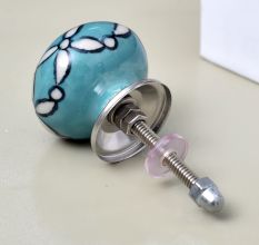 Green Floral Drawer Knob