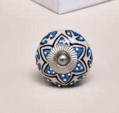 Turquoise Floral Drawer Knob
