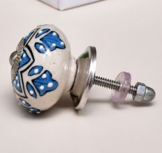 Turquoise Floral Drawer Knob