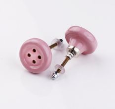 Pink Ceramic Button Knob