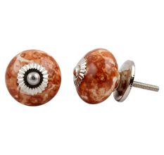 Brown Marble Round Drawer Knob