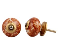 Brown Marble Round Drawer Knob