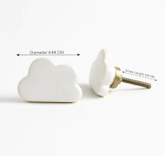 White Cloud Ceramic Knob