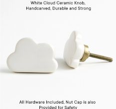 White Cloud Ceramic Knob