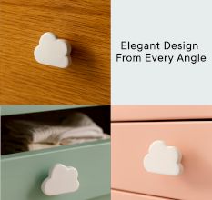 White Cloud Ceramic Knob