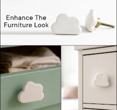 White Cloud Ceramic Knob