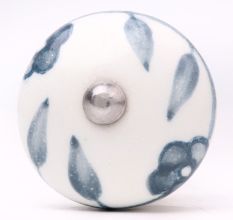 Grey Floral Medium Knob