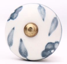 Grey Floral Medium Knob