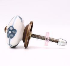 Grey Floral Medium Knob