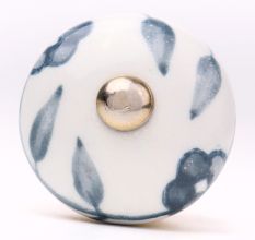 Grey Floral Medium Knob