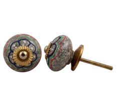 Colorful Hearts Crackle Cabinet Drawer Knob