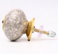 Marble Cream Crackle Ceramic Cabinet Knob