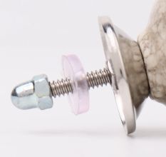White Round Crackle Cream Dresser Knob