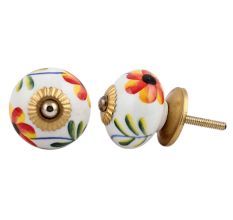 Daffodil Flower Ceramic Drawer Knob