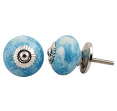 Turquoise Round Ceramic Drawer Knob