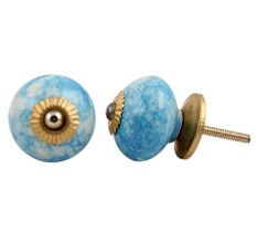 Turquoise Round Ceramic Drawer Knob
