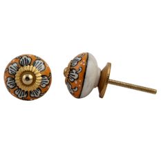 Mustard Flower Drawer Knob