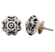 Blue Flower Drawer Knob