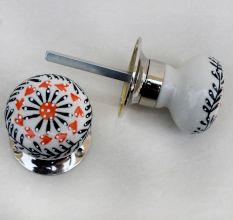 Aster Flower Mortice Door Handles 2.5