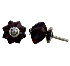 Purple Small Melon Glass Knob