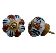 Caramel Plant Ceramic Melon Knob