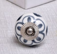 Grey Flower Ceramic Knob