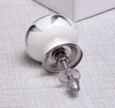 Grey Flower Ceramic Knob
