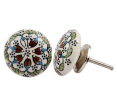 Mixed Floral Flat Knob