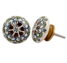Mixed Floral Flat Knob