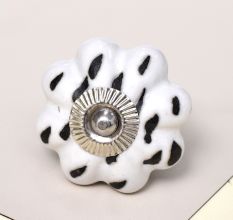 White Etched Medium Knob