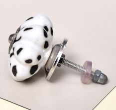 White Etched Medium Knob